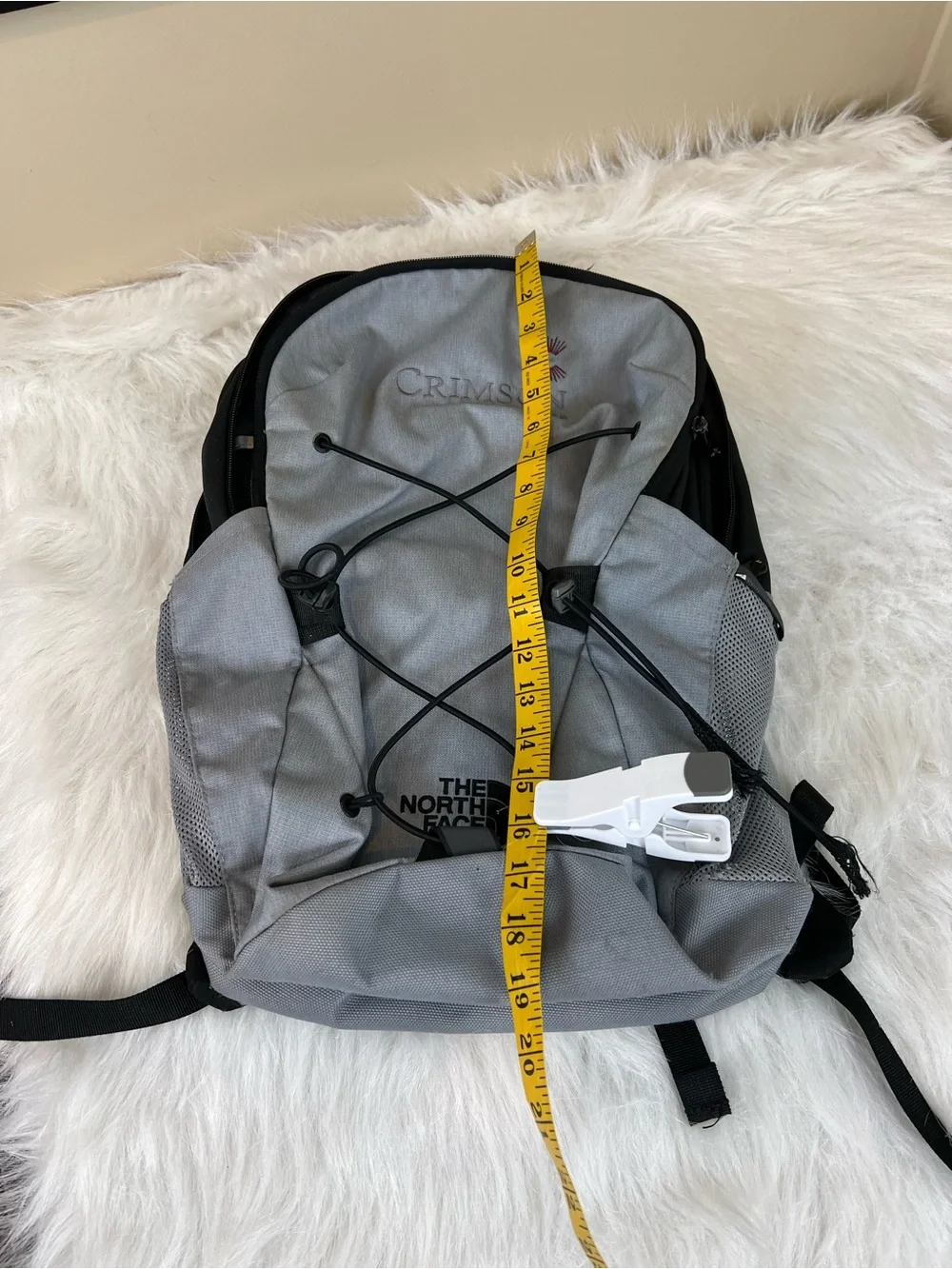 The North Face Light Gray Crestone Backpack with Black Accents